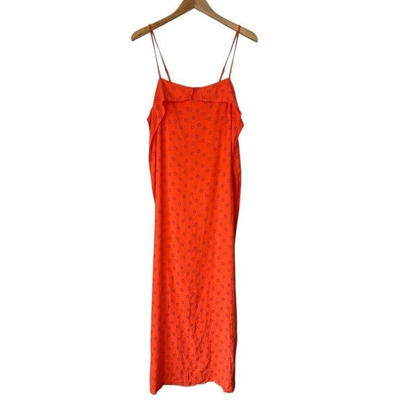 Urban Outfitters Orange Linen Ooh La La Side Slit Romper Maxi Dress Size S - Picture 5 of 11